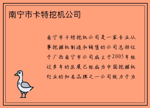 南宁市卡特挖机公司